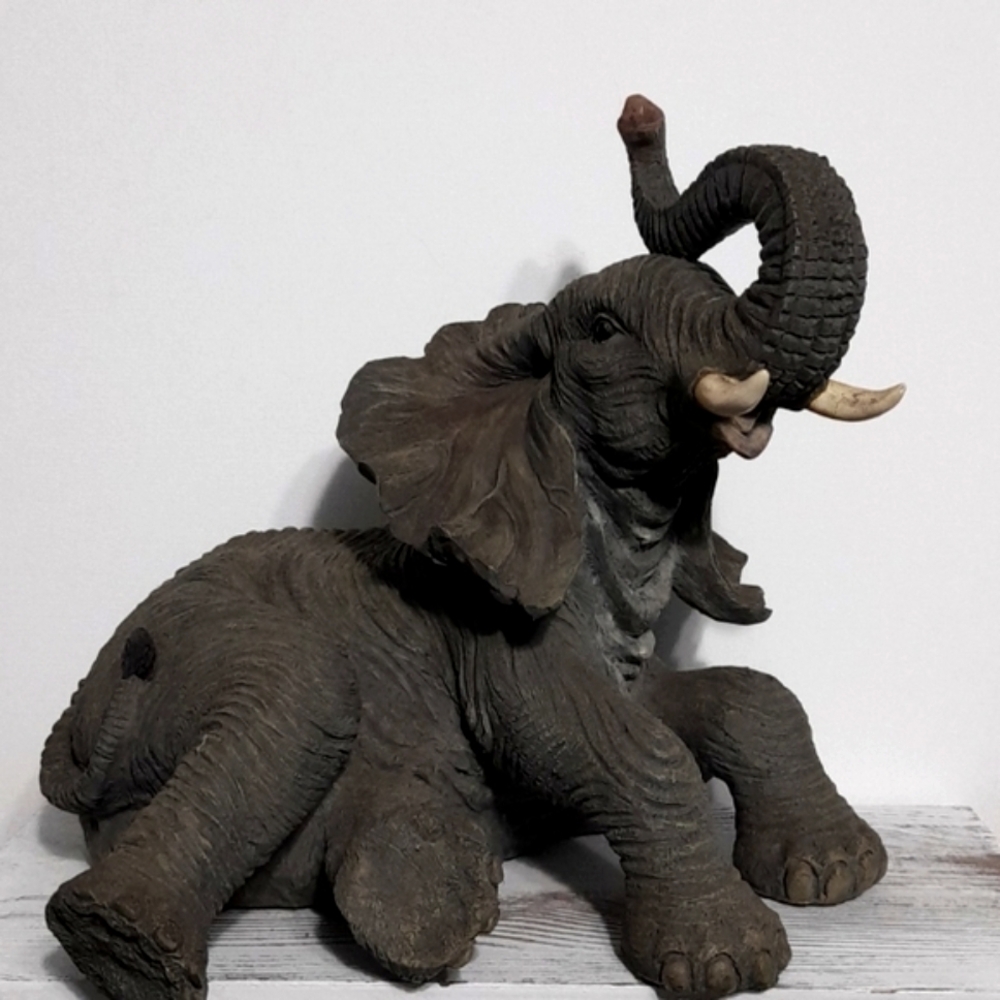 Elephant Figurine in Gray and Brown